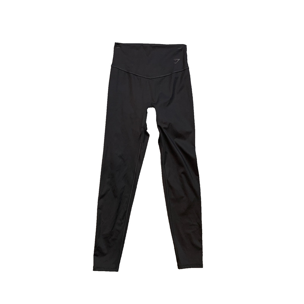 Gymshark Leggings Womens S Small Black Elevate Wicking High Waisted V Stitch